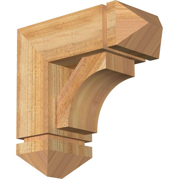 Ekena Millwork Westlake Arts and Crafts Rough Sawn Bracket w/ Offset Brace, Western Red Cedar, 6"W x 14"D x 14"H BKT0604X14X14WTL03RWR - main